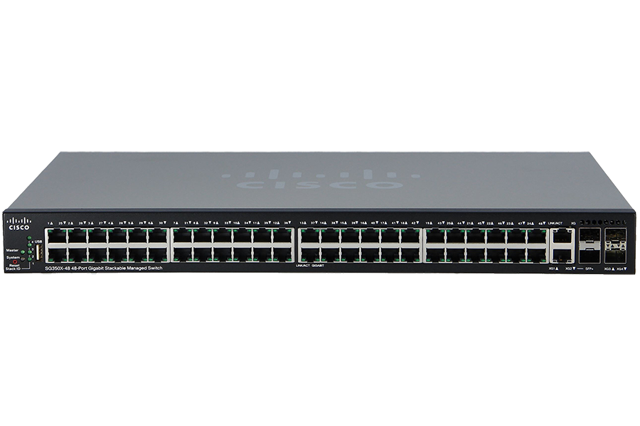 Cisco SG350X-48P-K9 48 port Gigabit Poe Stackable Network Switch SG350X48PK9