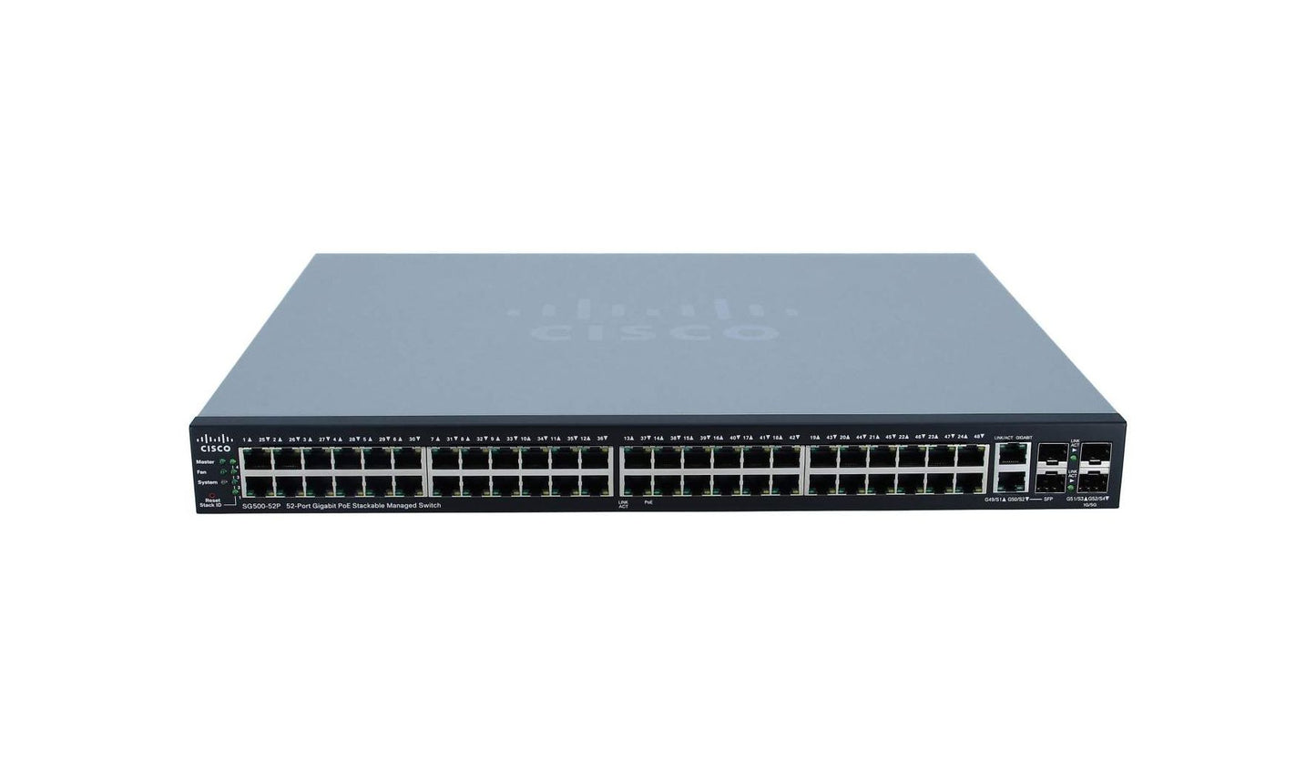 Cisco SG500-52P-K9 48 Port Gigabit Ethernet PoE+ 2xGE/2x5GE SFP SG500 52P SG50052PK9