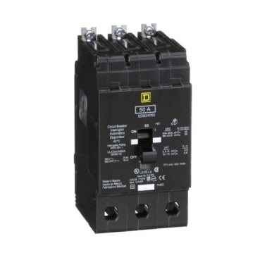 NEW SQUARE D EDB34050 BOLT-ON CIRCUIT BREAKER 50 AMP 480Y/277 VAC 3 POLE 25 kA