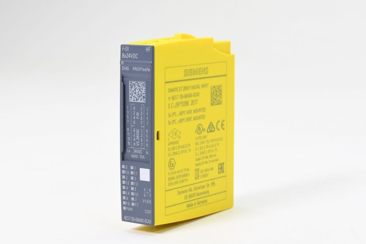 Siemens 6ES7136-6BA00-0CA0 SIMATIC DP, Electronics Module for ET 200SP, F-DI 8x 6ES71366BA000CA0