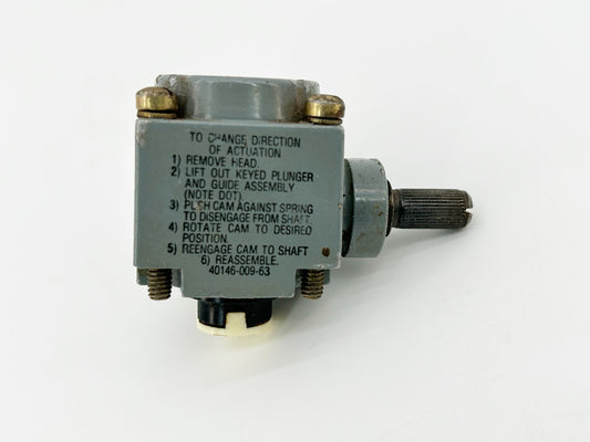 ALLEN BRADLEY 40146-009-63 LIMIT SWITCH HEAD 4014600963