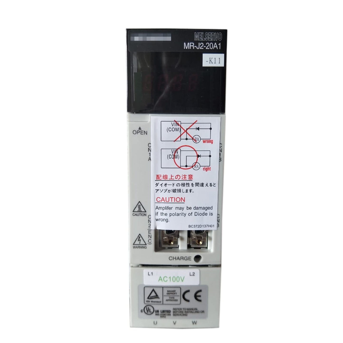 Mitsubishi MR-J2-20A1-K11 AC Servo Drive MRJ220A1K11
