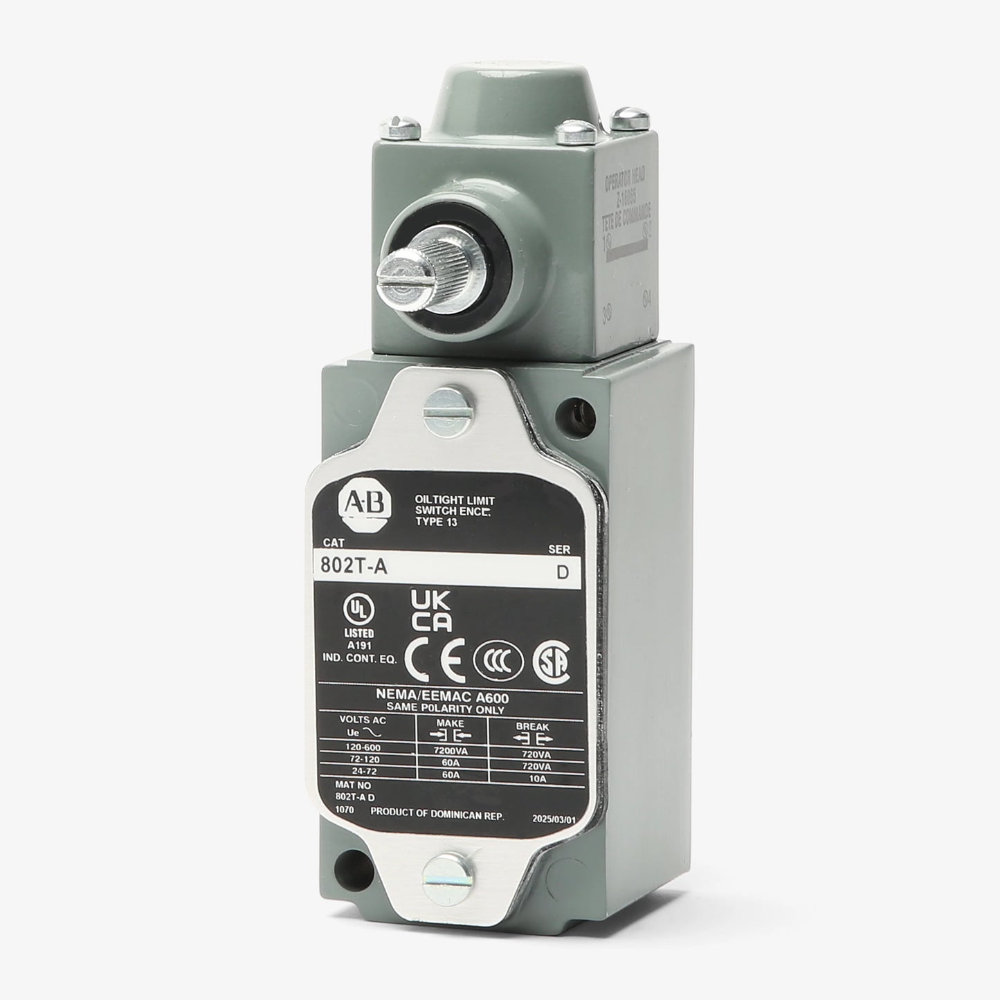 Allen Bradley 802T-A OILTIGHT LIMIT SWITCH BULLETIN 802TA