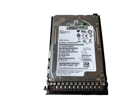 HPE 872477-B21 872736-001 600GB 12G SAS 10K ENT 2.5" SFF SC DS HDD HPE NEW