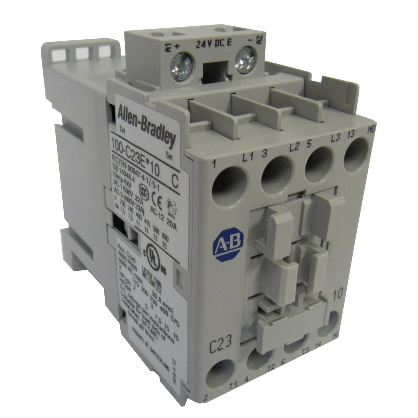 Allen-Bradley 100-C09EJ10 IEC Contactor – 9A, 24V DC Coil, 3-Pole, 1 N.O. Auxiliary 100C09EJ10